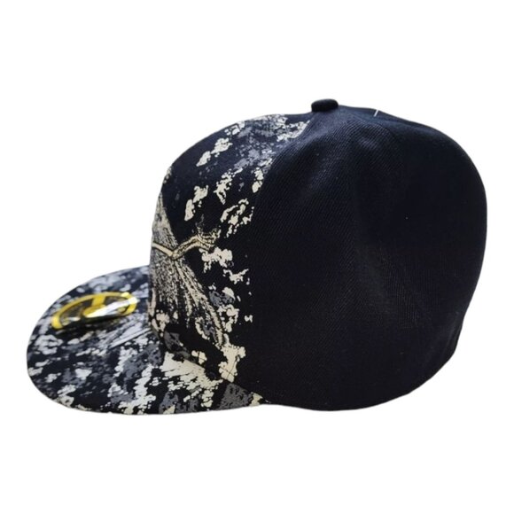Y/W Sports Skeleton All Over Print Snapback Cap 7 1/4 Black & Gray - Picture 4 of 7